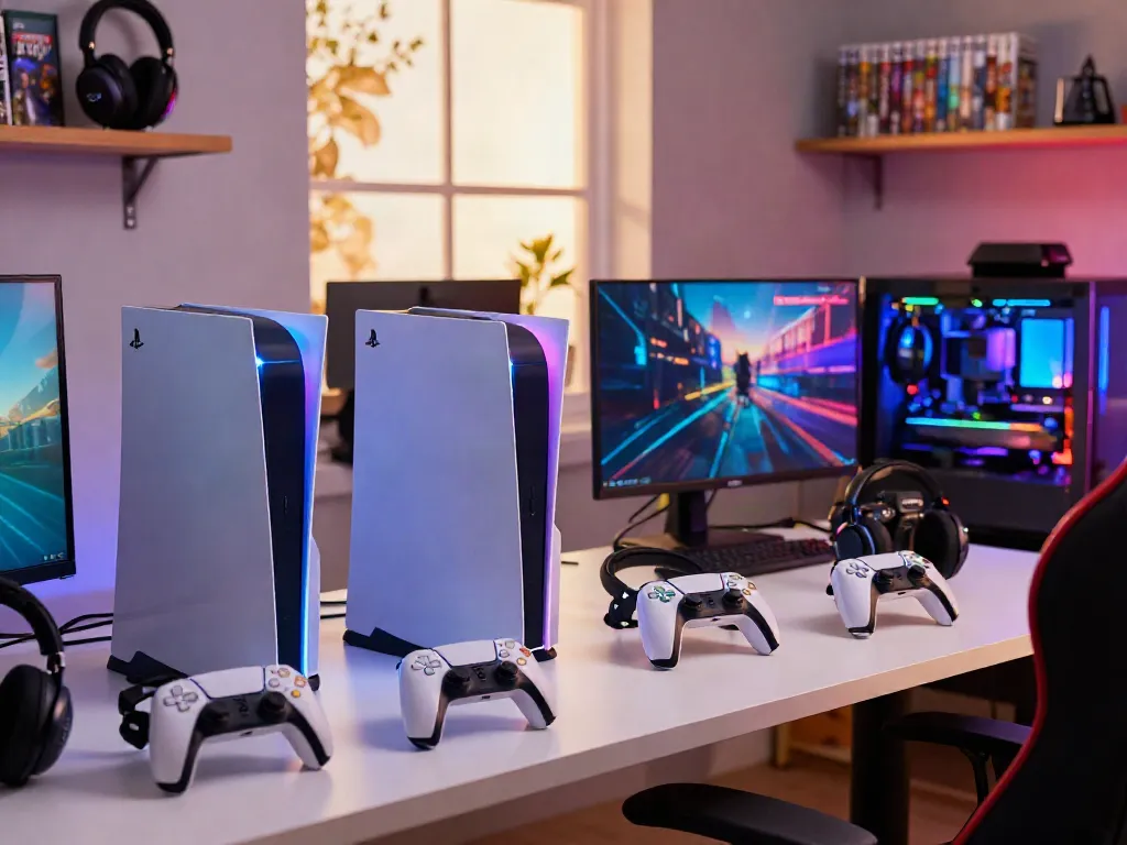 Explore the vibrant gaming setup featuring rokok88 consoles and accessories.