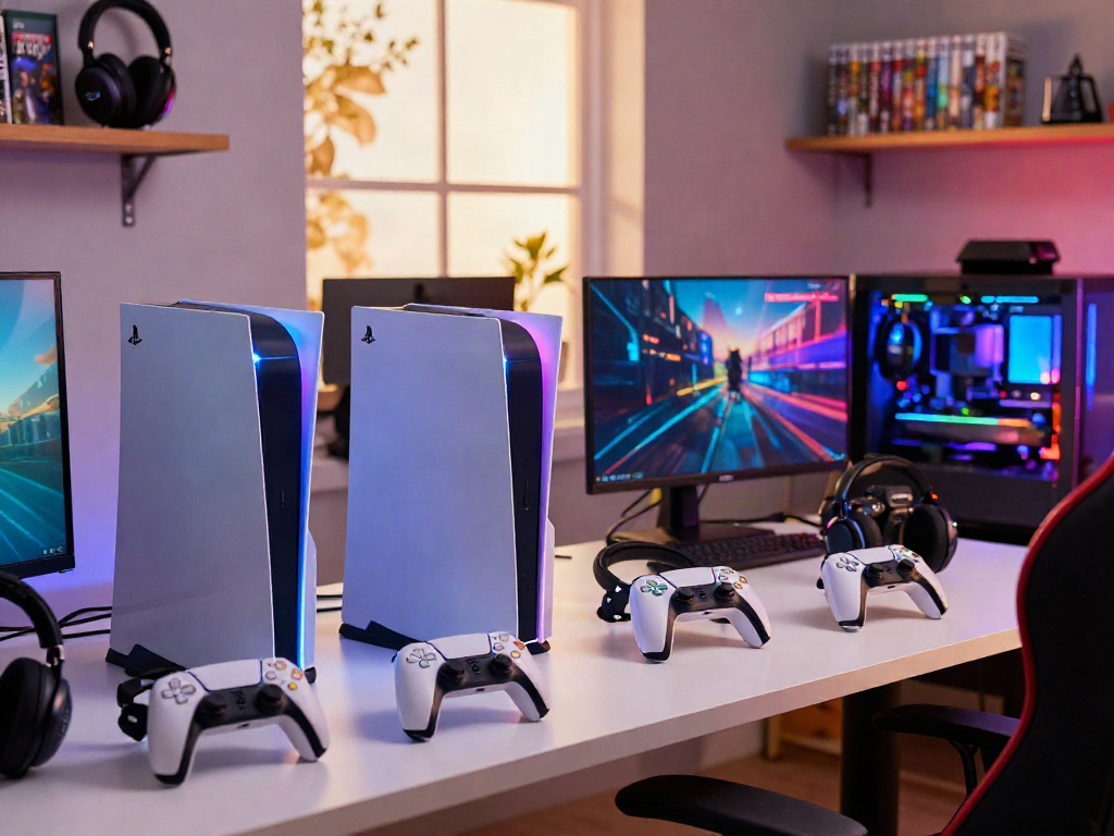 Explore the vibrant gaming setup featuring rokok88 consoles and accessories.