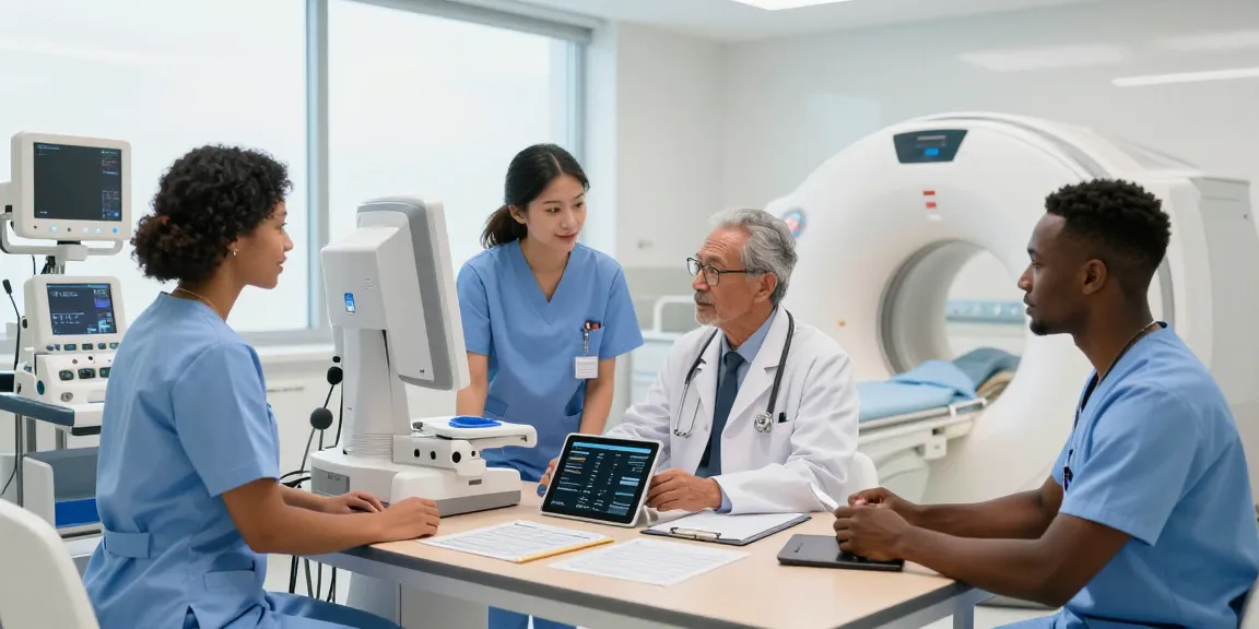 Medical professionals collaborating in a modern hospital, showcasing the role of medical equipment companies in healthcare.